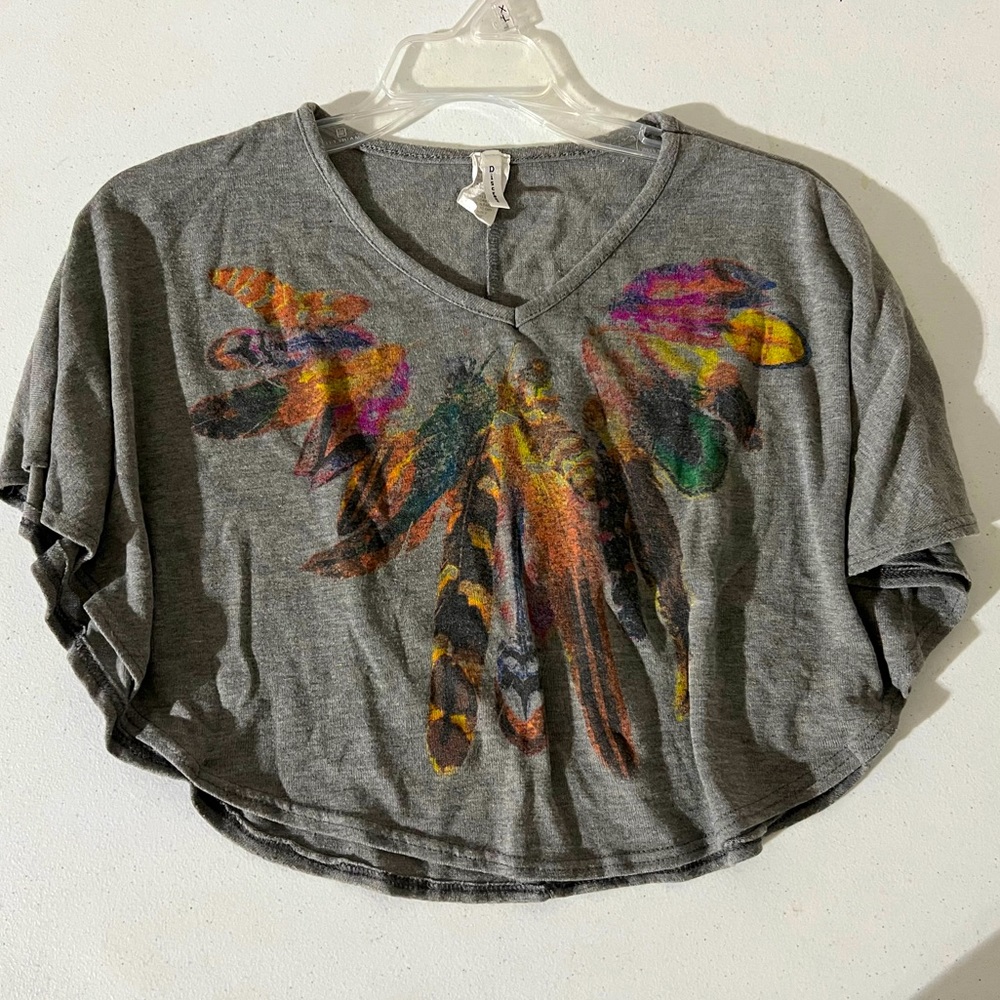 Feather Flowy Crop Top, size Medium